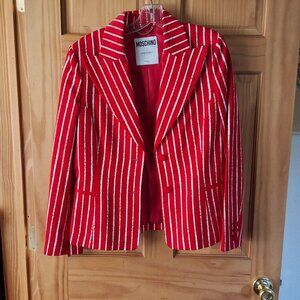 Moschino Red Blazer with white stripes